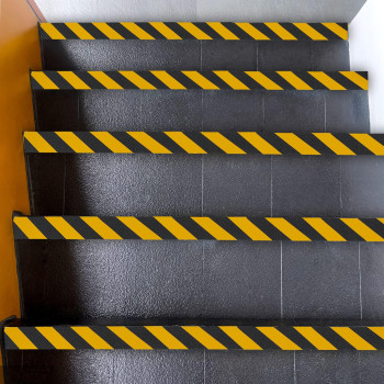 Cosimixo 2 X 35Ft Yellow Black Heavy Duty Anti Slip Tape For Stairs Outdoorindoor Waterproof Grip Tape Safety Non Skid Roll