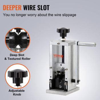 Vevor Manual Wire Stripping Machine 006098 Copper Stripper With Hand Crank Or Drill Powered Visible Stripping Depth Ref