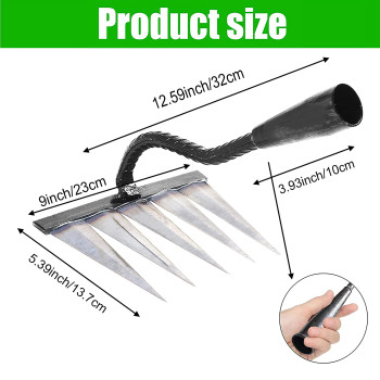 Garden Rake Gardening Tools Heavy Duty Rake With 5 Metal Tines Sharp Durable Garden Weeding Tools All Steel Hardened Hoe Garde