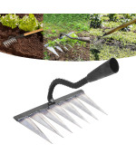 Garden Rake Gardening Tools Heavy Duty Rake With 7 Metal Tines Sharp Durable Garden Weeding Tools All Steel Hardened Hoe Garde