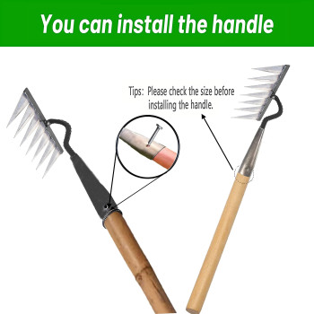 Garden Rake Gardening Tools Heavy Duty Rake With 7 Metal Tines Sharp Durable Garden Weeding Tools All Steel Hardened Hoe Garde