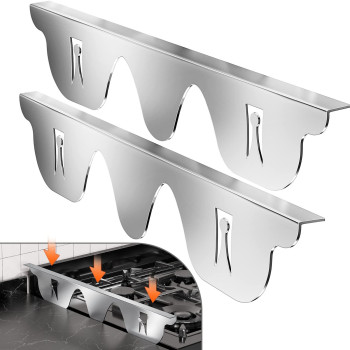 Zxmoto Stove Gap Covers 2Pcs Stainless Steel Stove Side Gap Guards 235 Inch Kitchen Oven Gap Cover Gap Filler Between Stove