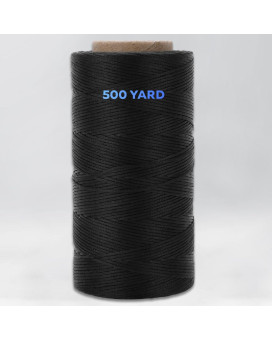 Toolsside 9Ply Black 2Mm Waxed Twine 1500 Feet500 Yard Wax Lacing Cord Nylon 210D Polyester 160 Lbs Tensile Strength Black