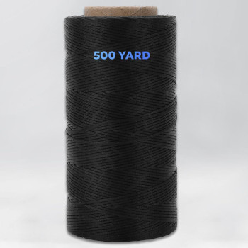 Toolsside 9Ply Black 2Mm Waxed Twine 1500 Feet500 Yard Wax Lacing Cord Nylon 210D Polyester 160 Lbs Tensile Strength Black