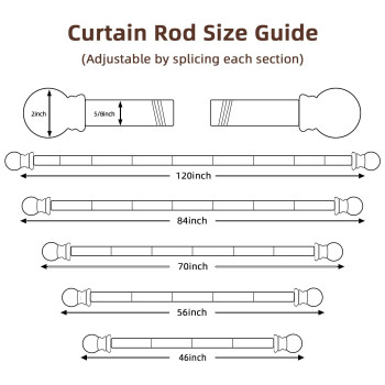 Smodbrodre 3248 Inch Nickel Curtain Rod Set With Brackets And Decorative Blackout Metal Rods