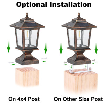 Solar Post Cap Lights Waterproof Solar Outdoor Light For 4X4 Wooden Posts Solar Lights With Glass Shade For Deck Fence Patio Po