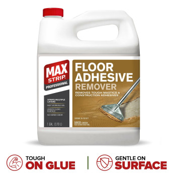 Max Strip Floor Adhesive Remover 1 Gallon Professional Fast Working Gel Strips Multiple Layers Removes Tough Mastics And C