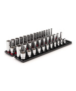 Tekton 12 Inch Drive 6Point Socket Set With Rails 52Piece 381 In 1024 Mm Shd92213