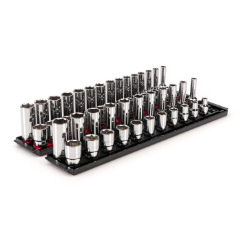 Tekton 12 Inch Drive 6Point Socket Set With Rails 52Piece 381 In 1024 Mm Shd92213