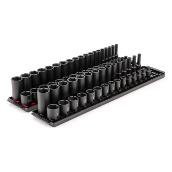 Tekton 38 Inch Drive 6Point Impact Socket Set With Rails 68Piece 141 In 624 Mm Sid91218