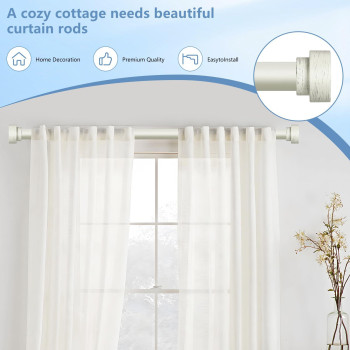 White Curtain Rods For Windows 66 To 120 Inch5510Ft 1 Diameter Heavy Duty Curtain Rods Adjustable Curtain Rod Modern Decor