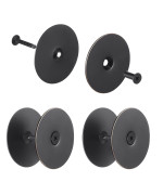 2 Set Door Hole Filler Plate 258 Diameter 1 Inch And 2 Inch Connecting Screws Deadbolt Cover Plate Metal Matte Black Door