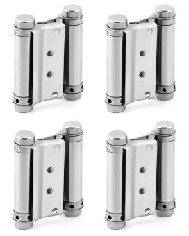 Qwork Heavy Duty Cafe Saloon Bars Door Swing Hinges 4 Pack 3 Stainless Steel Self Closing Swing Hinges Double Action Spring