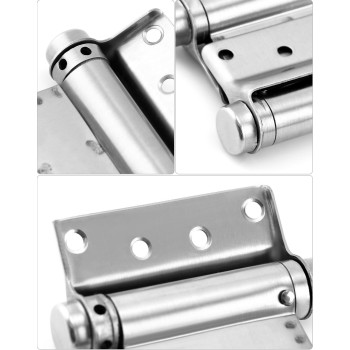 Qwork Heavy Duty Cafe Saloon Bars Door Swing Hinges 4 Pack 3 Stainless Steel Self Closing Swing Hinges Double Action Spring