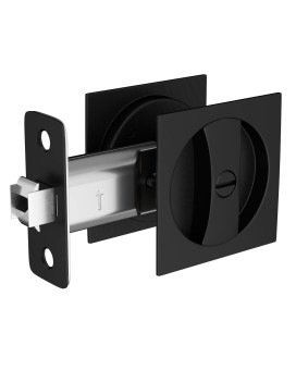 Goldenwarm Bedbath Pocket Door Lock Matte Black Contemporary Privacy Square Pocket Door Hardware238 Backset Black Flush