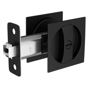 Goldenwarm Bedbath Pocket Door Lock Matte Black Contemporary Privacy Square Pocket Door Hardware238 Backset Black Flush