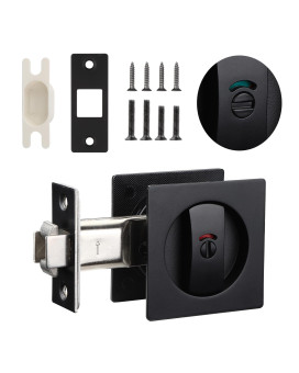 Sliding Square Pocket Door Lock With Privacy Color Indicators 238 Backset Fits Standard 218 Bore Size And Door Thickne