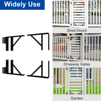 Jubest Heavy Duty Gate Corner Brace Bracket Anti Sag Gate Kit Adjustable Gate Hardware For Wooden Fence Driveway Corral Gates