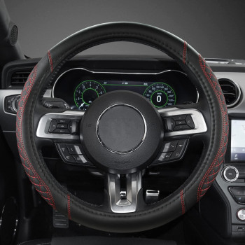 West Llama Car Steering Wheel Cover For Ford Escape Explorer Fusion Focus Bronco Transit Edgediamond Quilted Blackred Stand