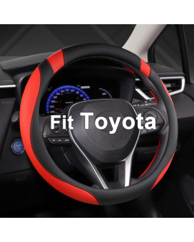 West Llama Customized Auto Car Steering Wheel Cover For Toyota Tacoma 4Runner Tundra Sequoia 15516 Inch Blackredlarge Size