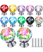 Jetec 20 Pcs Crystal Knobs Glass Drawer Pulls Cabinet Knobs 30Mm Diamond Dresser Knobs For Dresser Drawers Kitchen Bookcase Ward