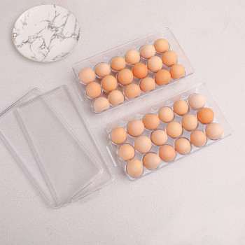 Sooyee 2 Pack Egg Holder For Refrigerator Plastic Egg Storage Container For Refrigerator Fridge Egg Organizer Clear Refrigera