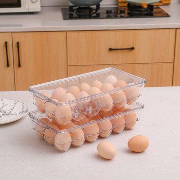 Sooyee 2 Pack Egg Holder For Refrigerator Plastic Egg Storage Container For Refrigerator Fridge Egg Organizer Clear Refrigera