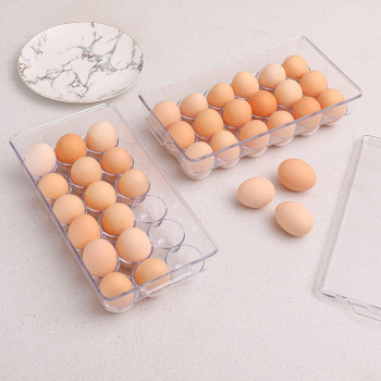 Sooyee 2 Pack Egg Holder For Refrigerator Plastic Egg Storage Container For Refrigerator Fridge Egg Organizer Clear Refrigera