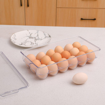 Sooyee 2 Pack Egg Holder For Refrigerator Plastic Egg Storage Container For Refrigerator Fridge Egg Organizer Clear Refrigera