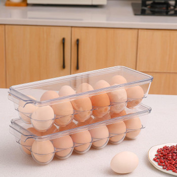 Sooyee 2 Pack Egg Holder For Refrigerator Plastic Egg Storage Container For Refrigerator Fridge Egg Organizer Clear Refrigera