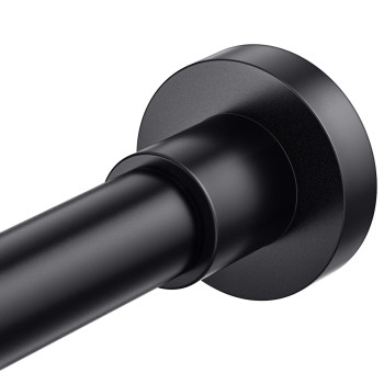 Briofox Shower Curtain Rod Adjustable 3247 Inch Spring Tension Shower Rod No Drilling Non Slip Matte Black