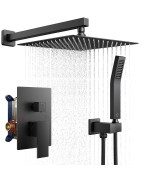 Forious Shower Faucet Set10 Inch Rain Shower Heads With Handheld Spray Combo Black Shower System With Solid Brass Pressure Bal