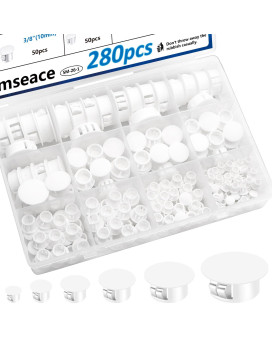 Smseace 280Pcs Plastic Plugs 9Sizes Plastic Hole Plug For Round Holes 1Inch 78Inch 34Inch 58Inch 12Inch 38Inch 516Inch 1