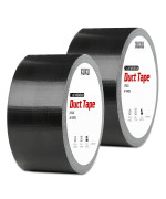 Xuxu 2 Pack Duct Tape Heavy Duty Waterproof Black Duct Tape Strong Adhesive Duct Tape Bulk For Indoor Outdoor Repairs Tear By H