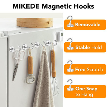 Mikede Magnetic Hooks 40Lbs Heavy Duty Magnet Hooks For Cruise Cabins Super Neodymium Hanging Hooks Strong Magnets With Hook