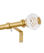 Gold Curtain Rods For Windows 2848 Inch 34 Inch Adjustable Acrylic Drapery Rod With Translucent Ball Finials Single Decorati