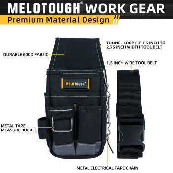 Melotough Pocket Tool Pouch Tool Belt Pouches With Belt Clip Utility Mini Tool Organizer Pouch For Electrician Carpenter Constru