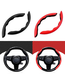 Cartist Steering Wheel Cover 2 Sets Car Carbon Fiber Steering Wheel Cover Car Wheel Cover For Menwomen Antislip Heat Resis