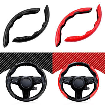 Cartist Steering Wheel Cover 2 Sets Car Carbon Fiber Steering Wheel Cover Car Wheel Cover For Menwomen Antislip Heat Resis