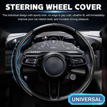 Cartist Steering Wheel Cover 2 Sets Car Carbon Fiber Steering Wheel Cover Car Wheel Cover For Menwomen Antislip Heat Resis