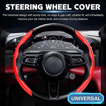 Cartist Steering Wheel Cover 2 Sets Car Carbon Fiber Steering Wheel Cover Car Wheel Cover For Menwomen Antislip Heat Resis