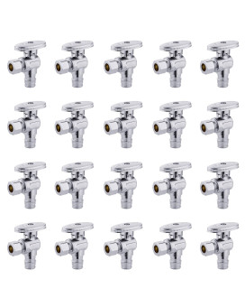 20 Pcs Efield Stop Valve Pexa 14 Turn Angle 38 Od Compression X 12 Expansion F1960 Chrome Plated Brass