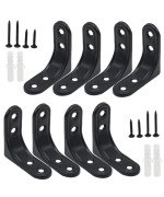 Joyangy 8Pcs 2 Inch L Brackets Heavy Duty Wall Mount Black L Corner Brackets Braces For Wood Shelves Cabinets 90 Degree Tria