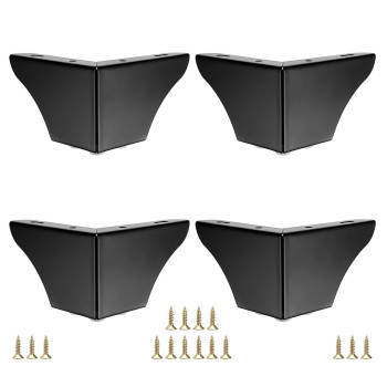 Ownmy 4Pcs Metal Furniture Legs 3 Inch Black Sofa Legs Dresser Legs Modern Ottoman Legs Coffee Table Legs Metal Cabinet Chair R