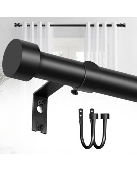 Curtain Rod For Window 367236Ft Ynl Matte Black Long Drapery Rods With 2Pcs Curtain Holdbacks Adjustable Heavy Duty Curtai