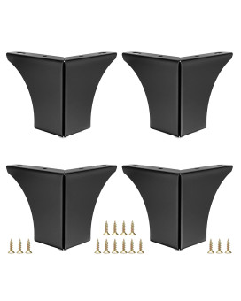 Ownmy 4Pcs Metal Furniture Legs 4 Inch Black Sofa Legs Dresser Legs Modern Ottoman Legs Coffee Table Legs Metal Cabinet Chair R