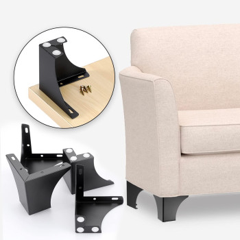 Ownmy 4Pcs Metal Furniture Legs 4 Inch Black Sofa Legs Dresser Legs Modern Ottoman Legs Coffee Table Legs Metal Cabinet Chair R