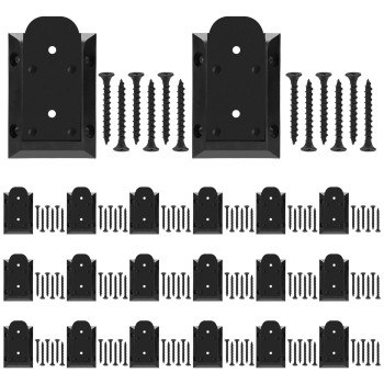 Eapele 20Pcs Deck Railing Brackets Connectors 2X4 Brackets For Railing Wood Post With 120Pcs Wood Screws