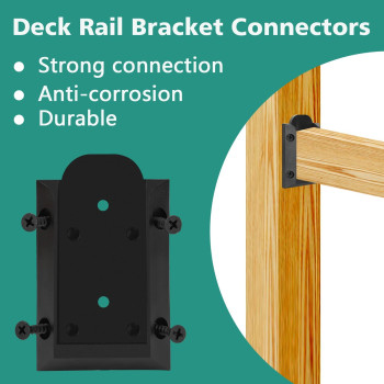 Eapele 20Pcs Deck Railing Brackets Connectors 2X4 Brackets For Railing Wood Post With 120Pcs Wood Screws