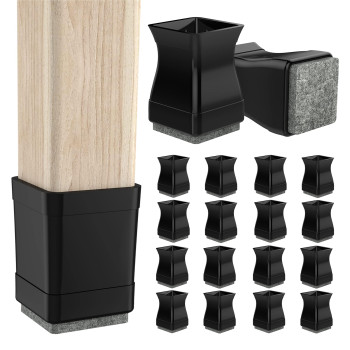 Square Chair Leg Floor Protectors 16Pcs Silicone Chair Floor Protectors For Hardwood Chair Legs Caps To Prevent Floor From Scr